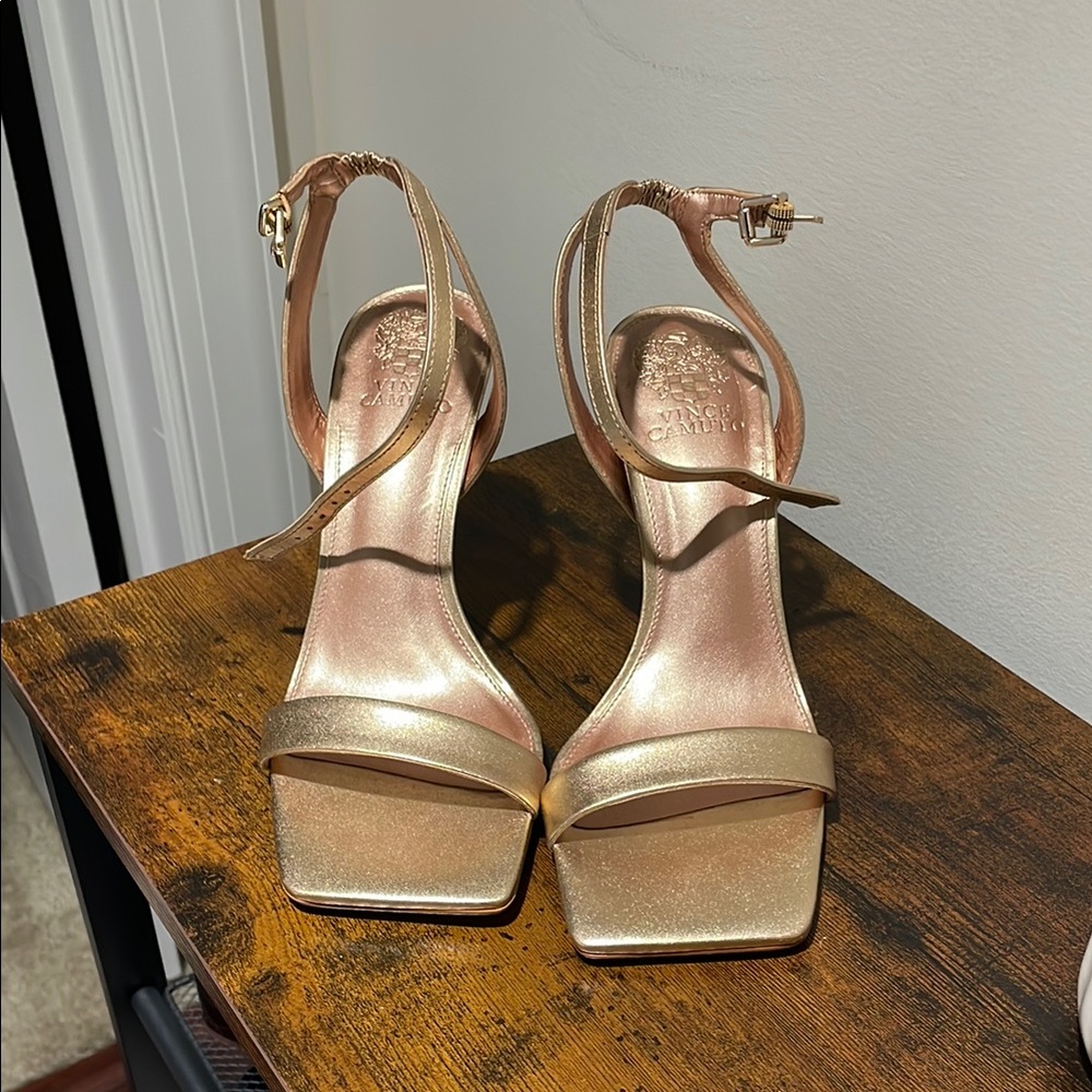 Elegant Gold High Heel Sandals